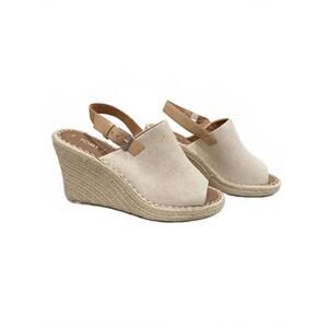 Tom's | Women's Tan Open Toe Wedges | Size 8 | NWOT | 1093
